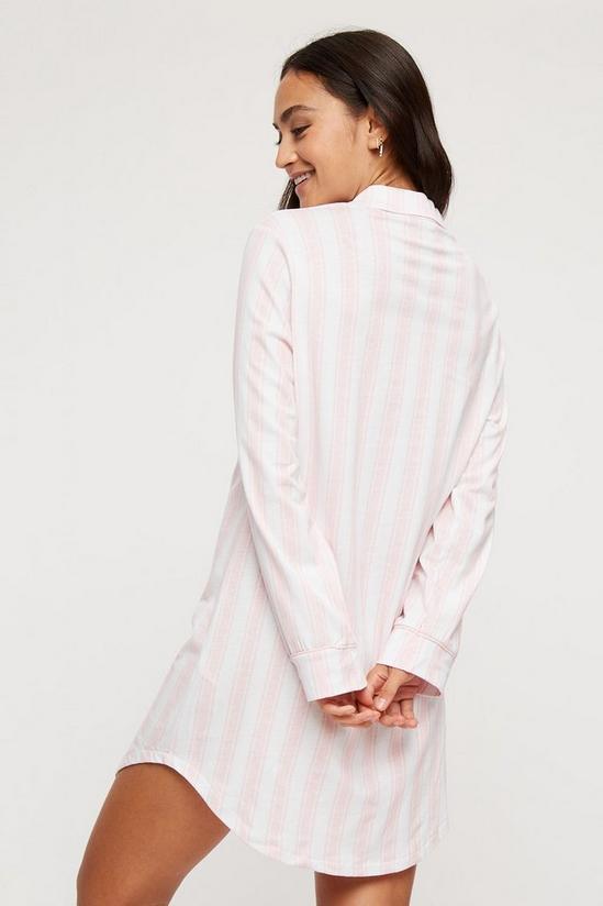 Dorothy Perkins Petite Pink Stripe Long Sleeve Nightshirt 3