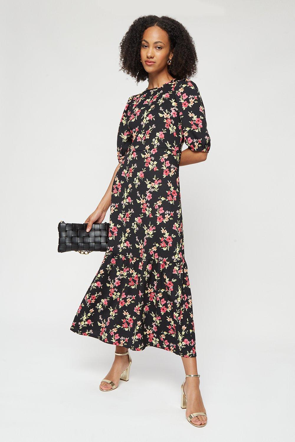 Dorothy perkins clearance black floral dress