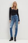 Dorothy Perkins Tall Midwash Ripped Knee Mom Jeans thumbnail 1