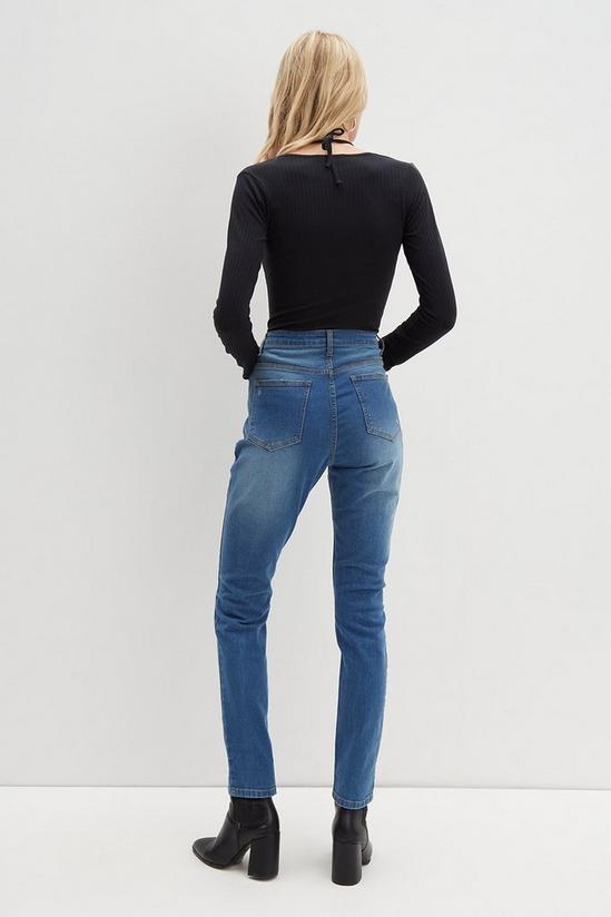 Dorothy Perkins Tall Midwash Ripped Knee Mom Jeans 3