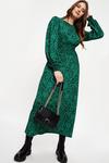 Dorothy Perkins Tall Green Zebra Shirred Waist Midi Dress thumbnail 2