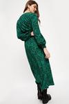 Dorothy Perkins Tall Green Zebra Shirred Waist Midi Dress thumbnail 3