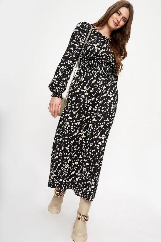 Dorothy Perkins Tall Multi Leopard Shirred Waist Midi Dress 1