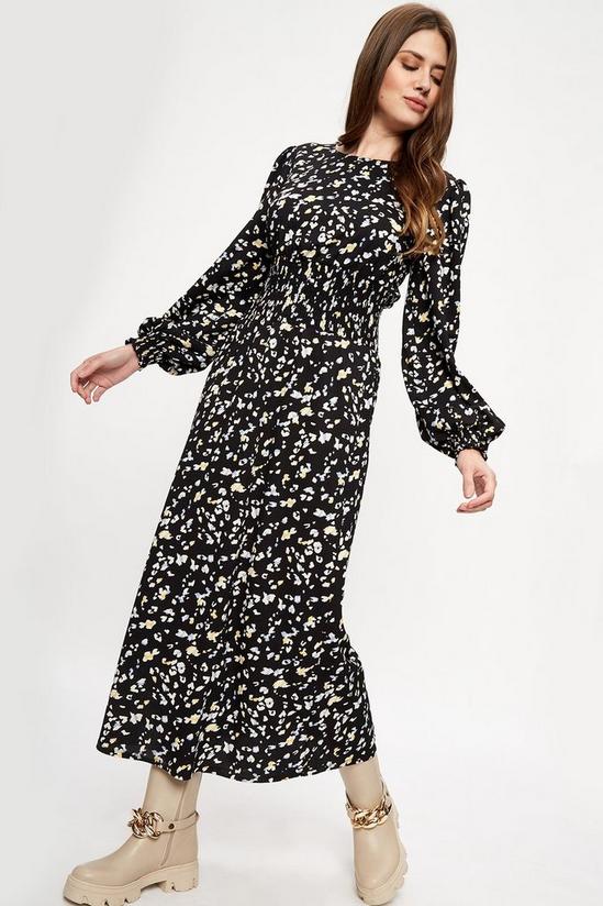 Dorothy Perkins Tall Multi Leopard Shirred Waist Midi Dress 2