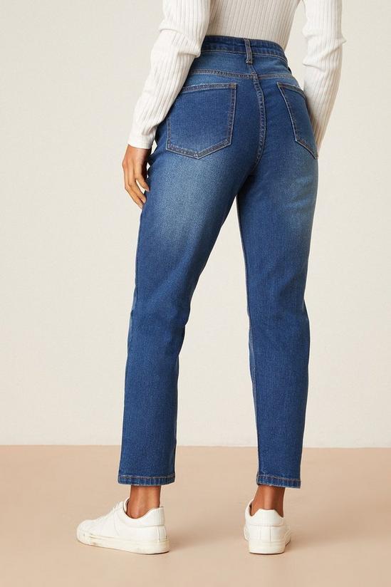 Dorothy Perkins Petite Midwash Ripped Mom Jeans 3