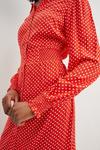 Dorothy Perkins Tall Red White Floral Shirt Midi Dress thumbnail 4