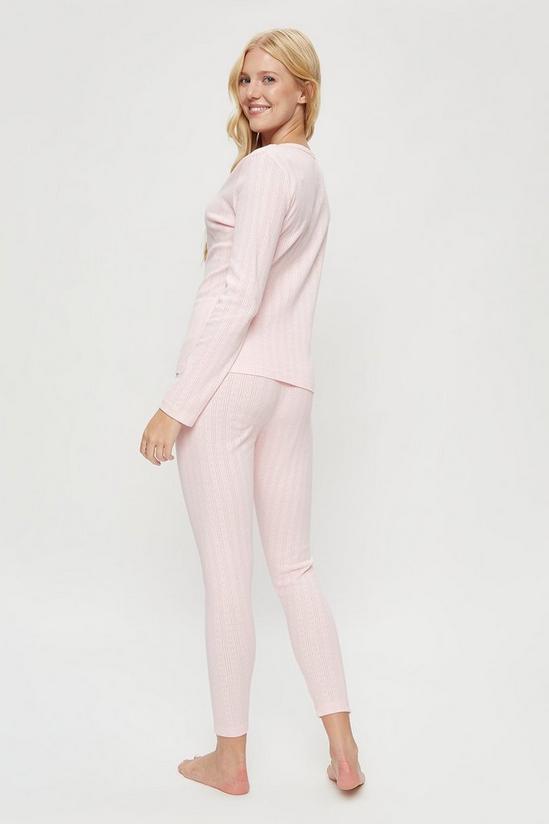 Dorothy Perkins Pink Pointelle Henley Top And Leggings set 3