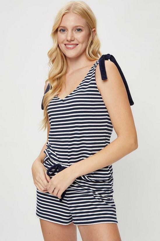 Dorothy Perkins Navy and White Stripe Cami And Shorts Set 1