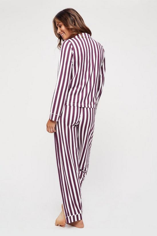 Dorothy Perkins Purple Stripe Revere Shirt And Wide Leg set 3