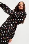 Dorothy Perkins Coloured Spot Satin Midi Shirt Dress thumbnail 4
