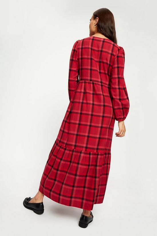 Dorothy Perkins Red Check Tiered Midi Dress 3