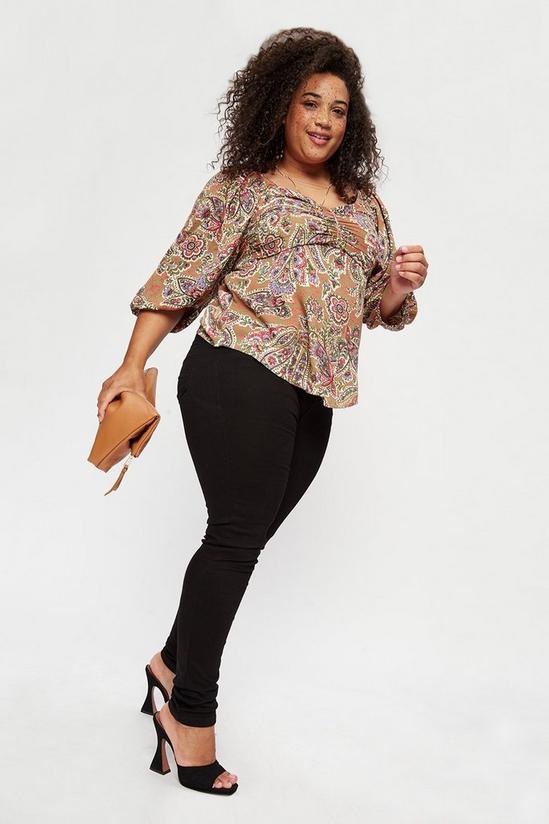 Dorothy Perkins Curve Paisley Ruched Front Top 2