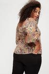 Dorothy Perkins Curve Paisley Ruched Front Top thumbnail 3