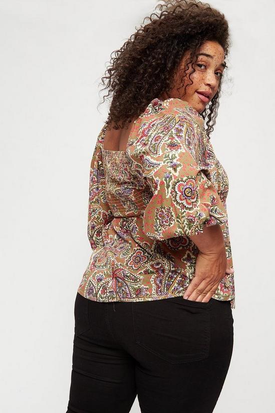 Dorothy Perkins Curve Paisley Ruched Front Top 3