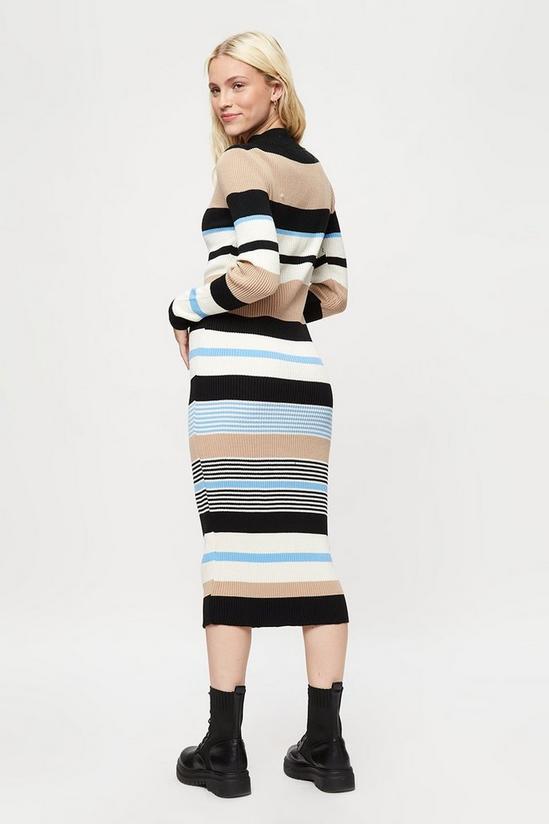 Dorothy Perkins Knitted Stripe Long Sleeve Dress 3