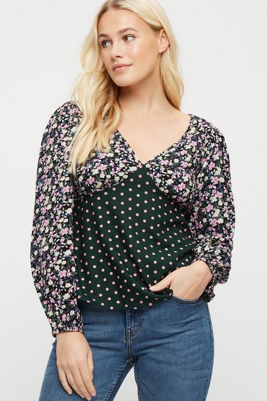 Dorothy Perkins Green Spot Floral Mix And Match Top 1