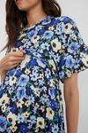 Dorothy Perkins Maternity and Nursing Blue Floral Midi Dress thumbnail 4