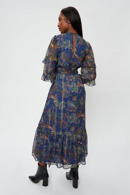 Dorothy Perkins Tall Blue Paisley Ruffle Midaxi Dress 3