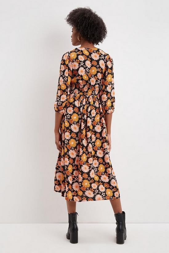 Dorothy Perkins Tall Floral Shirred Empire Waist Midi Dress 3