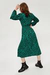Dorothy Perkins Green Animal Print Shirred Waist Midi Dress thumbnail 3