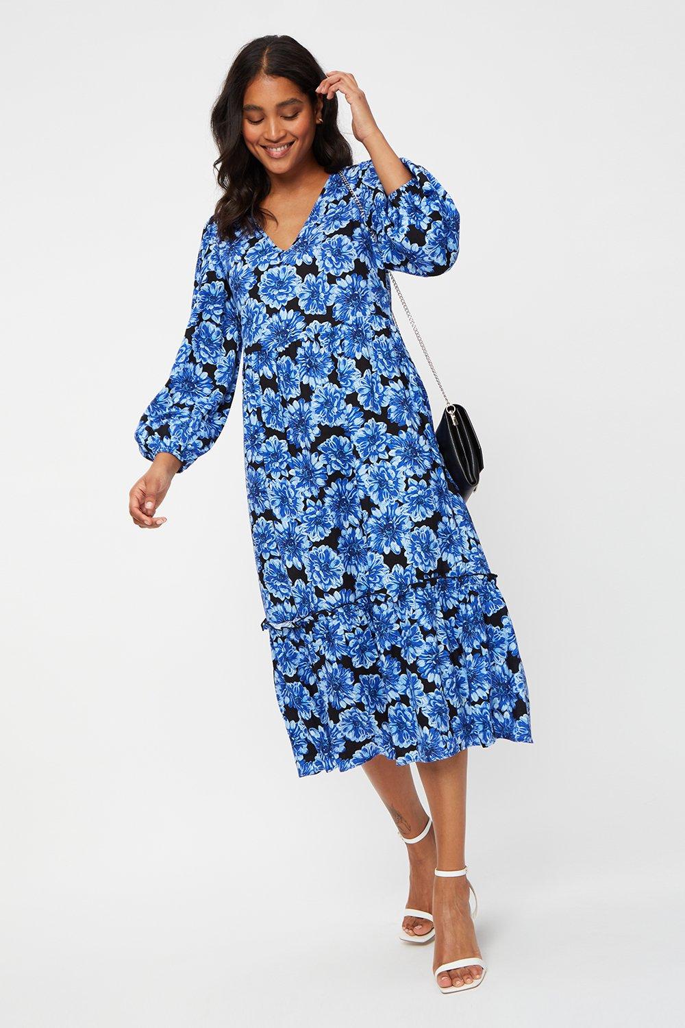 Dorothy perkins blue deals floral dress