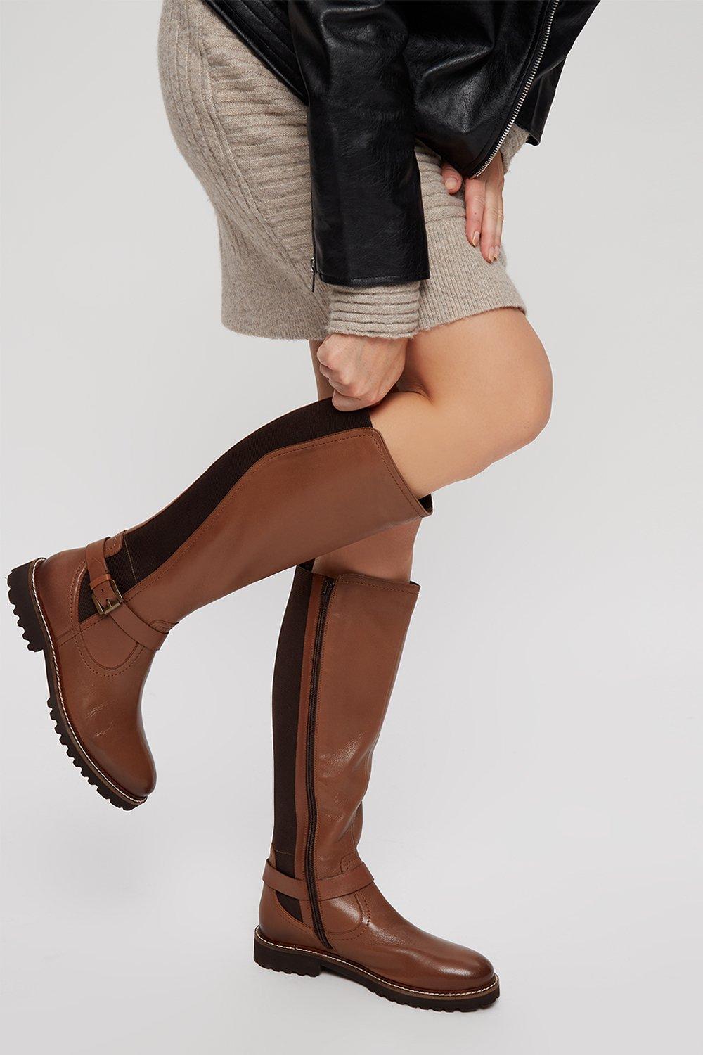 Womens Faith: Olive Leather Riding Boots