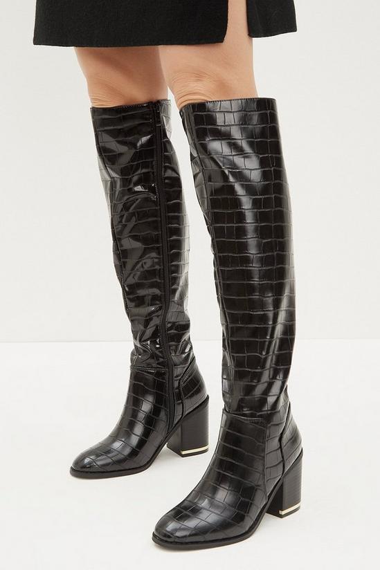 Dorothy Perkins Kenzie Croc Detail High Leg Boots 1