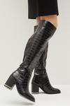 Dorothy Perkins Kenzie Croc Detail High Leg Boots thumbnail 3