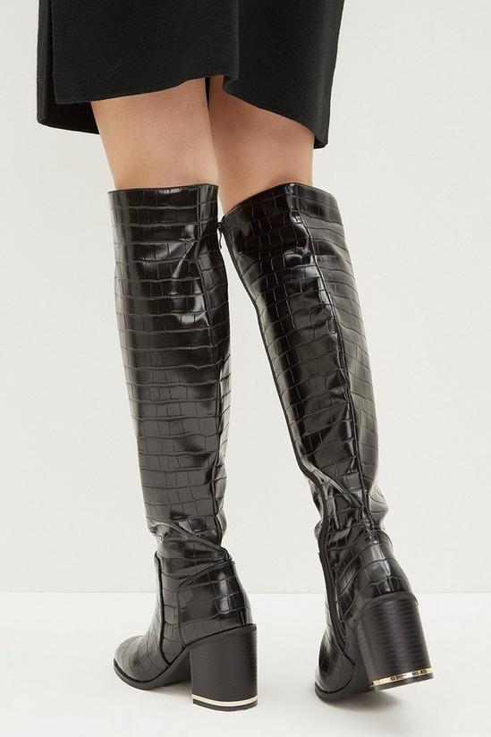 Dorothy Perkins Kenzie Croc Detail High Leg Boots 4