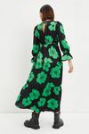 Dorothy Perkins Petite Green Floral Tie Back Midi Dress thumbnail 3