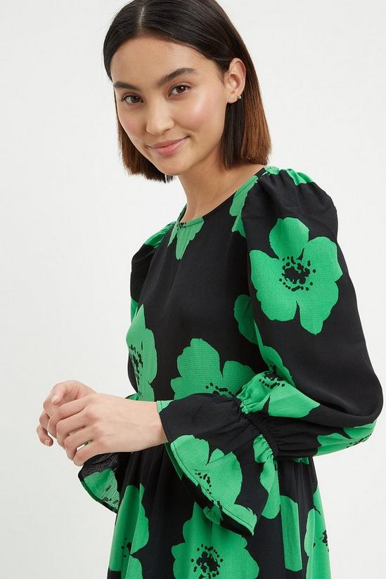 Dorothy Perkins Petite Green Floral Tie Back Midi Dress 4