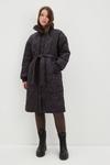Dorothy Perkins Longline Glossy Quilted Padded Coat thumbnail 1