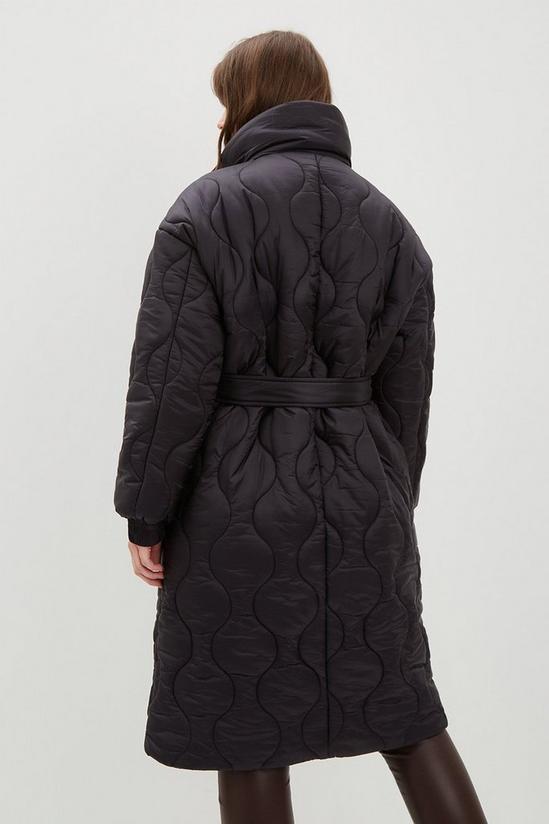 Dorothy Perkins Longline Glossy Quilted Padded Coat 3