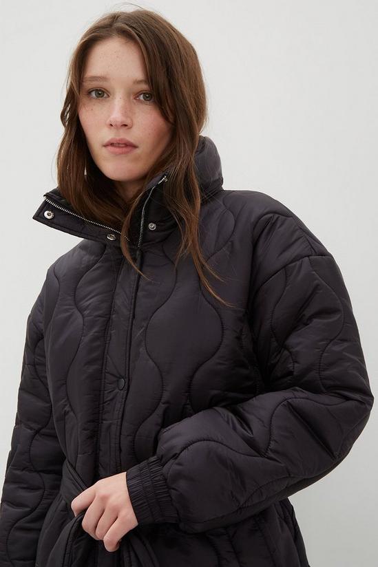 Dorothy Perkins Longline Glossy Quilted Padded Coat 4