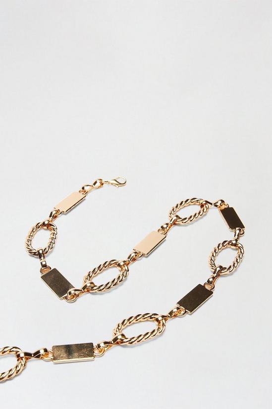 Dorothy Perkins Gold Twist Ring And Black Chain Belt 3