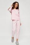 Dorothy Perkins Petite Pink Slogan Long Sleeve Pyjama Set thumbnail 1
