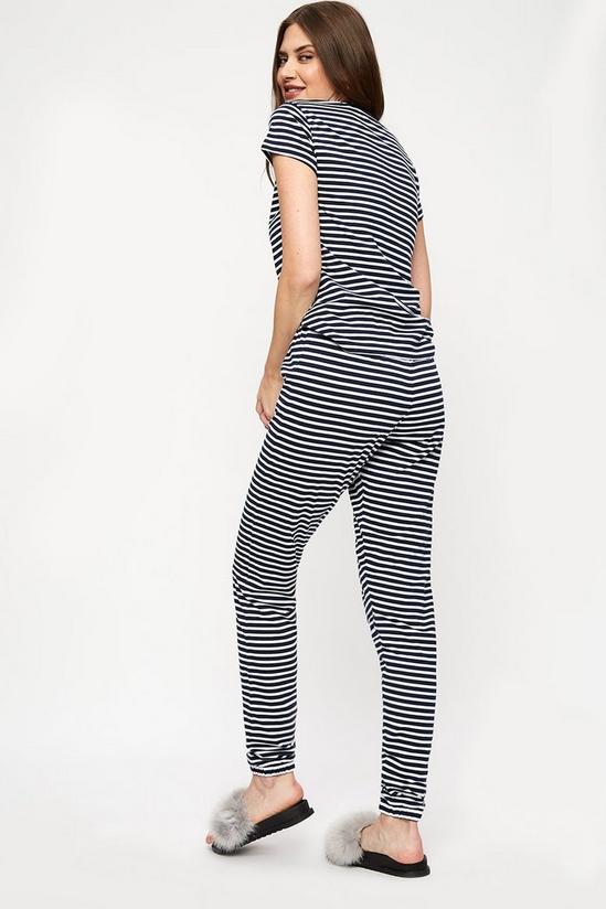 Dorothy Perkins Tall Navy Stripe Short Sleeve Pyjama Set 3