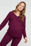 Dorothy Perkins Maternity Purple Nursing Pointelle Pyjama Set thumbnail 1