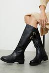 Dorothy Perkins Wide Fit Kiara Double Buckle Knee High Boots thumbnail 1