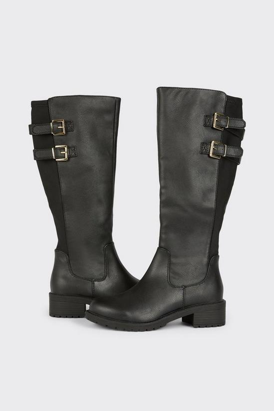 Dorothy Perkins Wide Fit Kiara Double Buckle Knee High Boots 3