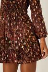 Dorothy Perkins Red Paisley Shimmer Shirred Waist Mini Dress thumbnail 4