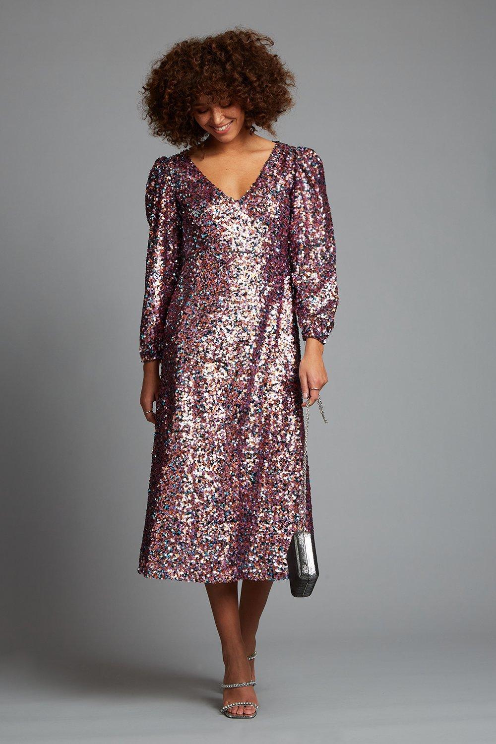 Dorothy perkins clearance pink sequin dress