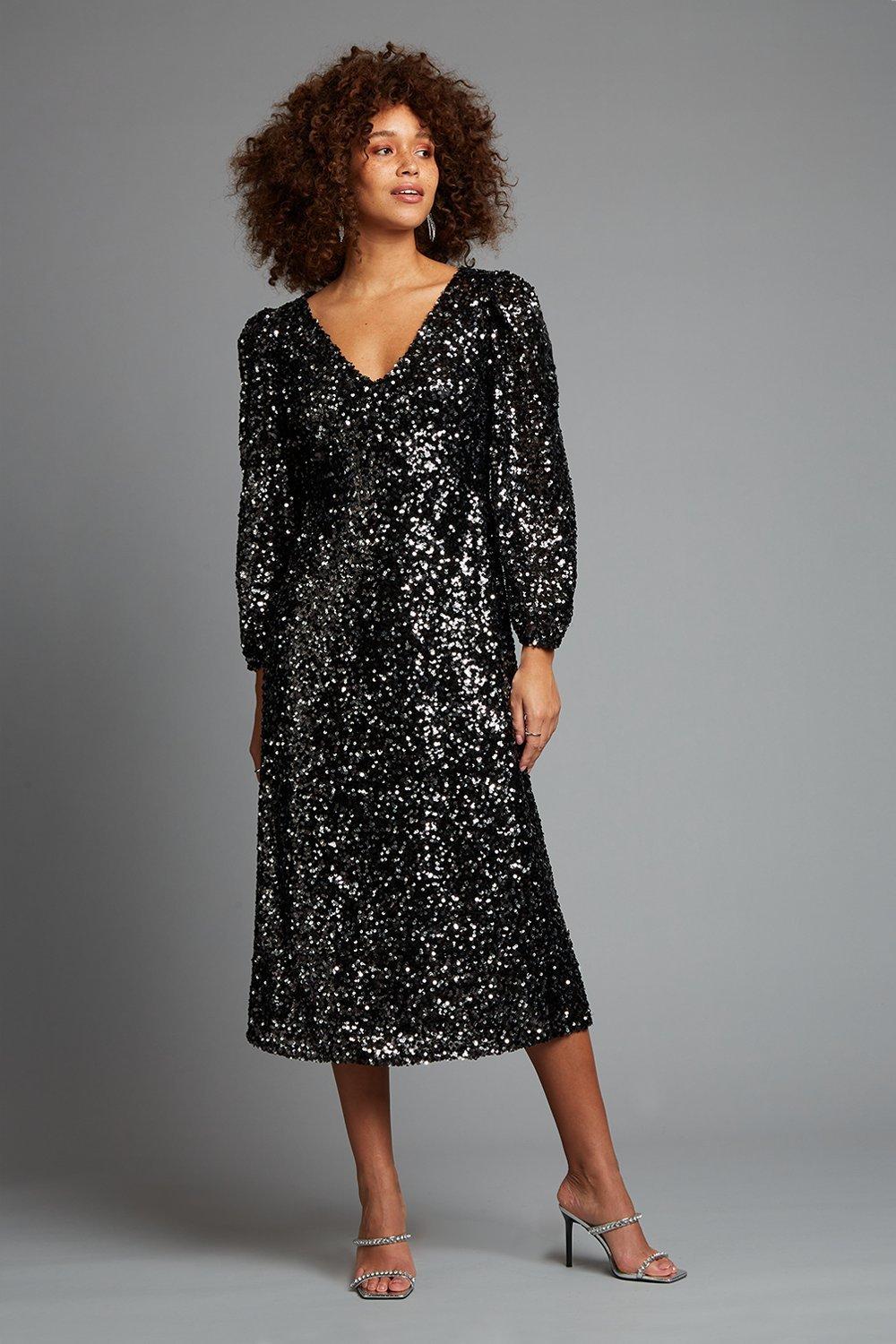 Dorothy perkins sequin skater dress sale