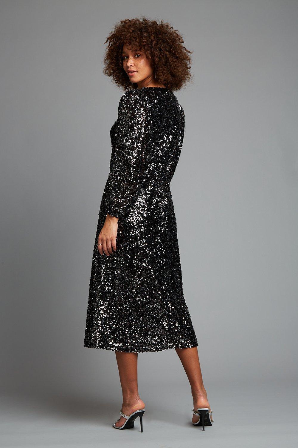 Dorothy perkins black sequin on sale dress