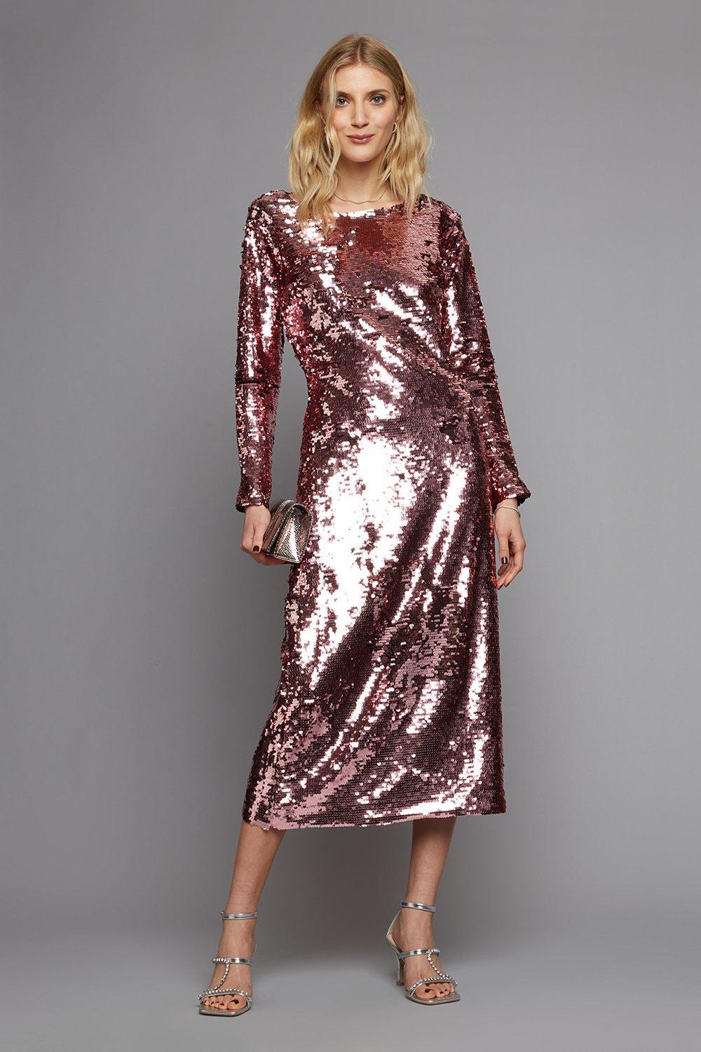 Dorothy perkins hot sale pink sequin dress