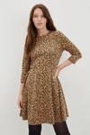 Dorothy Perkins Camel Leopard Fit And Flaredress thumbnail 1