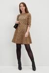 Dorothy Perkins Camel Leopard Fit And Flaredress thumbnail 2