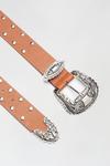 Dorothy Perkins Tan Studded Belt With Western Buckle thumbnail 2