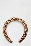 Dorothy Perkins Leopard Velvet Padded Headband thumbnail 1