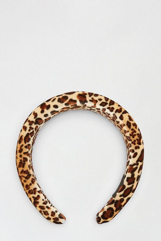 Dorothy Perkins Leopard Velvet Padded Headband 1